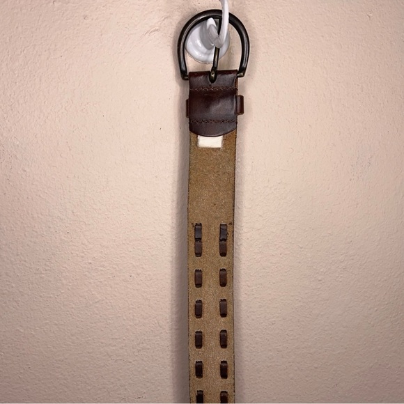 Vintage Small Mossimo Brown Genuine Leather Belt Womens Western Classic - Picture 10 of 16
